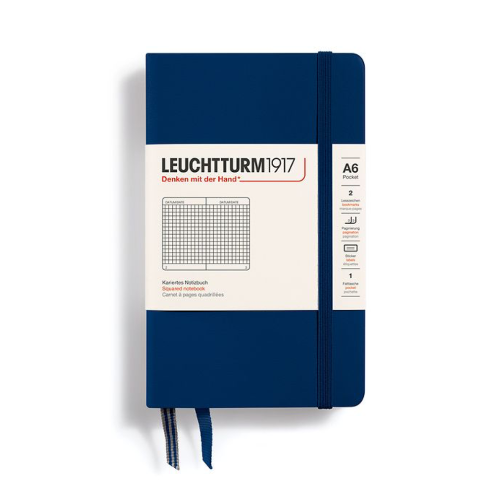 Leuchtturm1917 A6 Pocket Hardcover Squared Notebook - Navy
