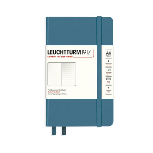 Leuchtturm1917 A6 Pocket Hardcover Dotted Notebook - Stone Blue