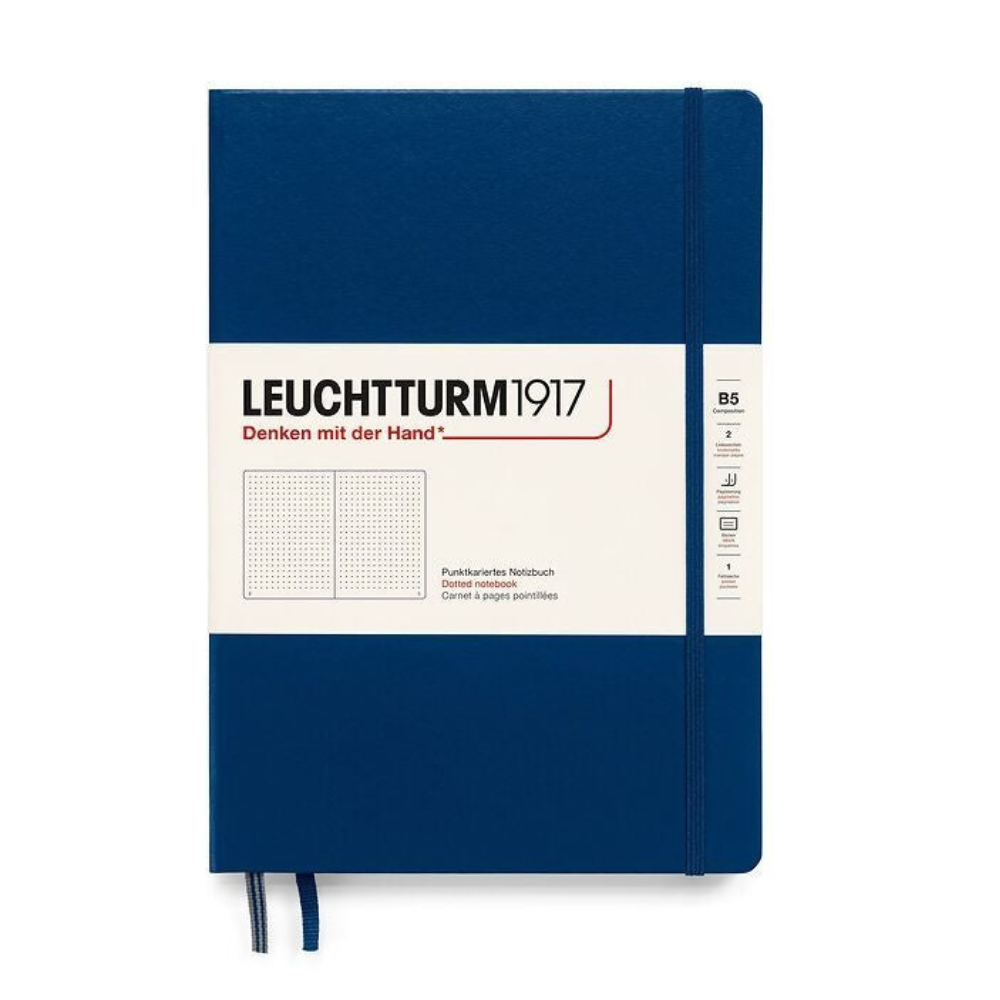 Leuchtturm1917 Composition B5 Hardcover Dotted Notebook - Navy