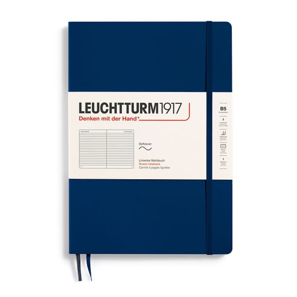 Leuchtturm1917 Composition B5 Softcover Ruled Notebook - Navy