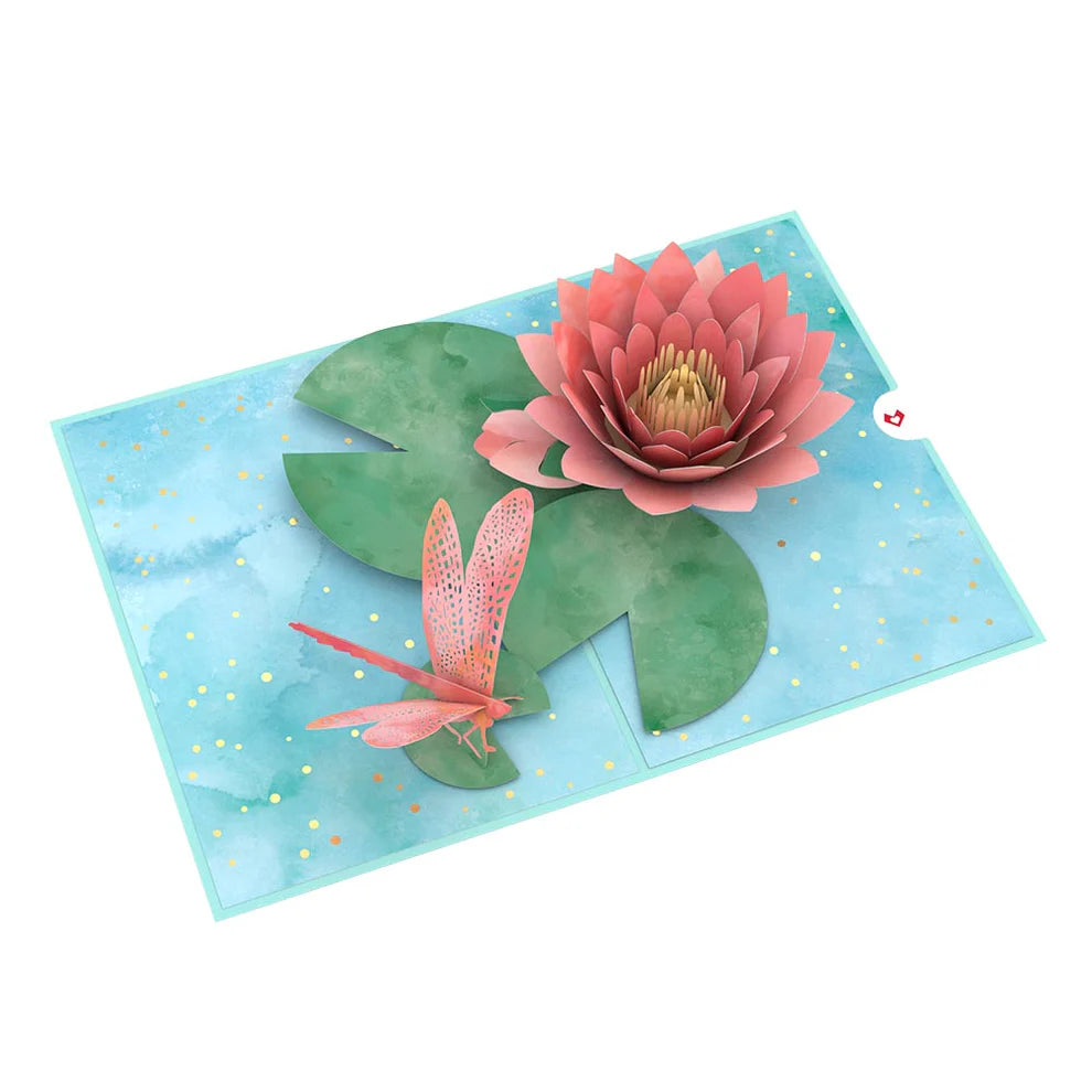 Lovepop Pop-Up Card - Water Lily Dragonfly