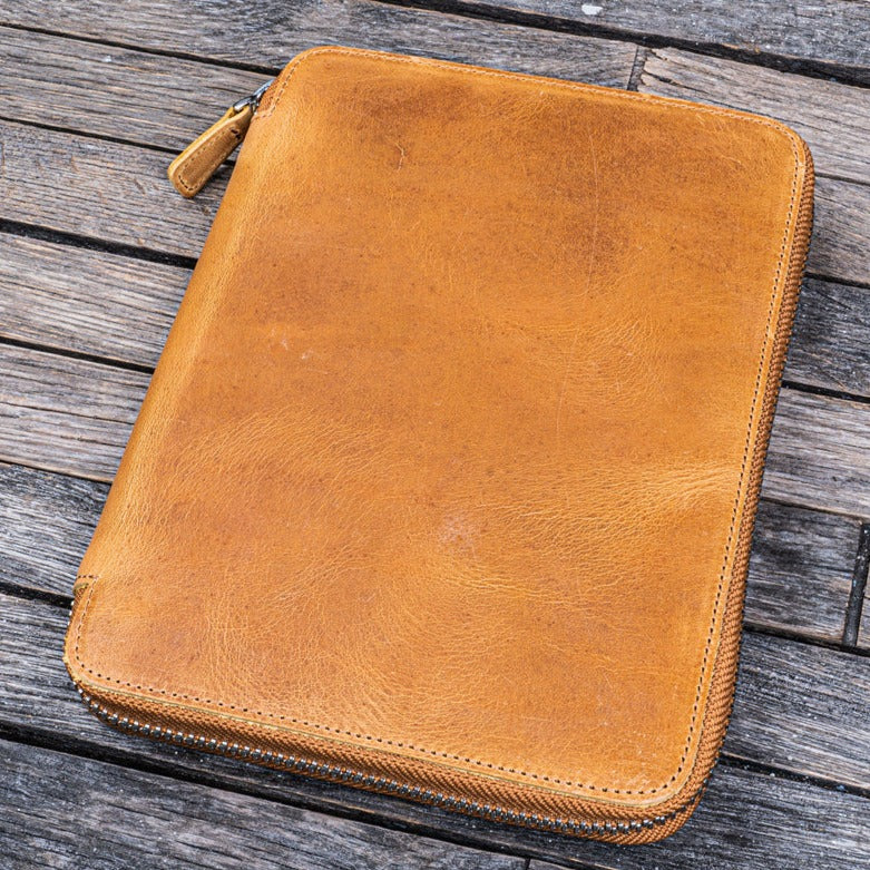 Zipper Padfolio for iPad, Crazy-Horse Leather Portfolio with