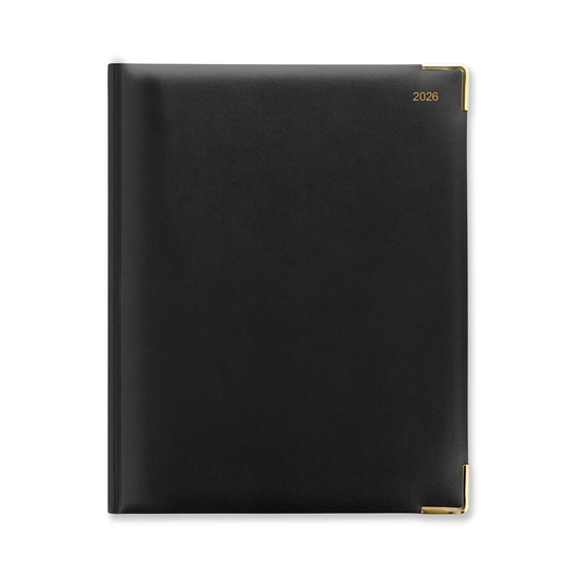Letts of London 2026 Classic Quarto Vertical Week to View Planner with Appointments - Black