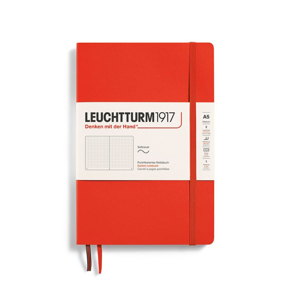 Leuchtturm1917 A5 Medium Softcover Dotted Notebook - Lobster
