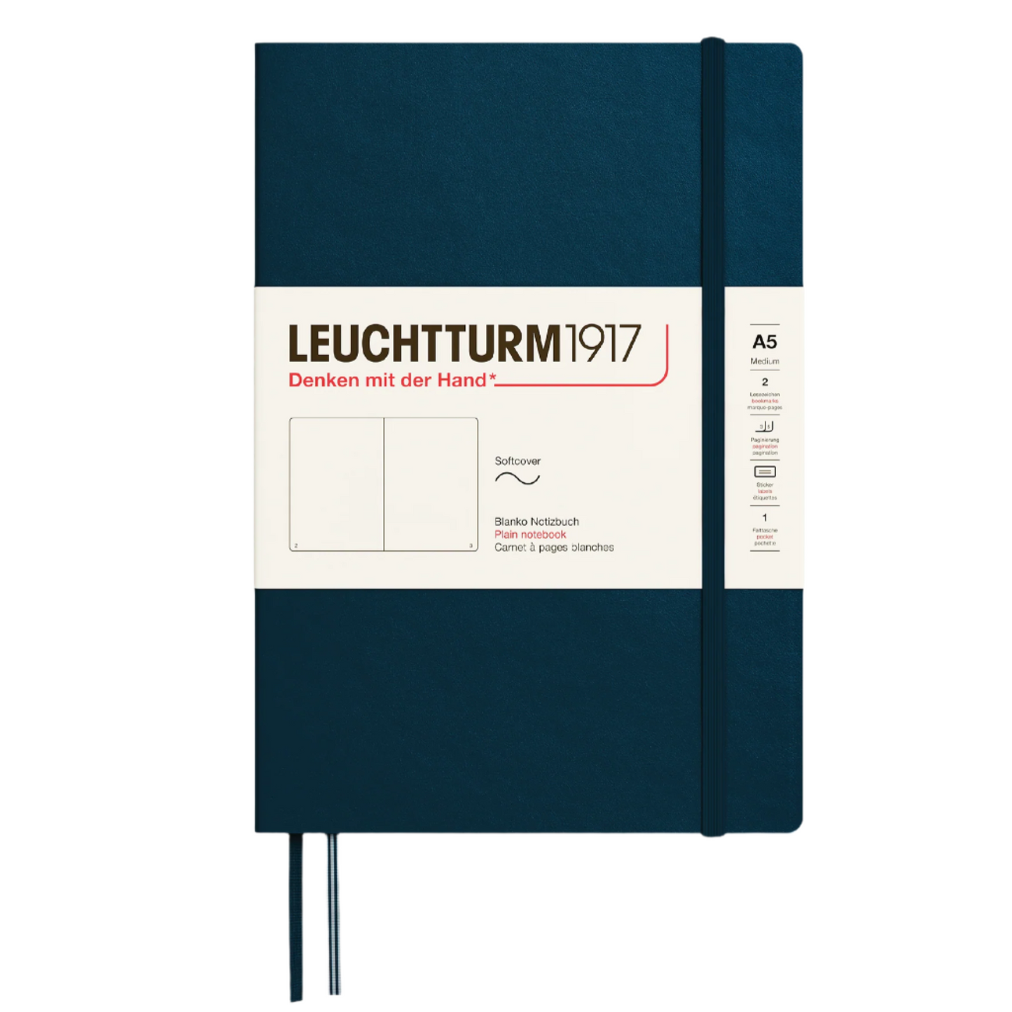 Leuchtturm1917 A5 Medium Softcover Plain Notebook - Deep Sea