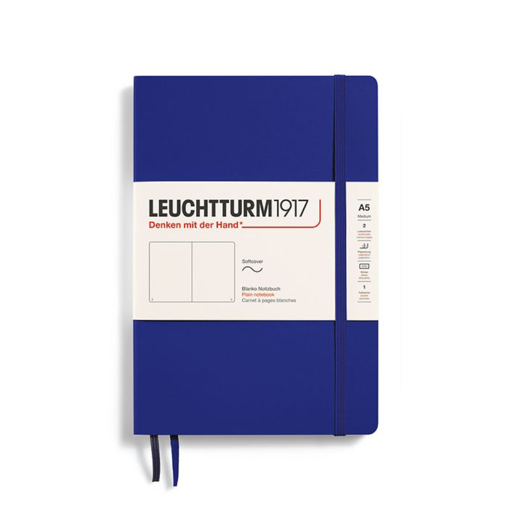 Leuchtturm1917 A5 Medium Softcover Plain Notebook - Ink