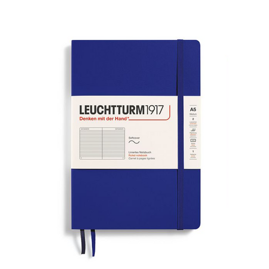 Leuchtturm1917 A5 Medium Softcover Ruled Notebook - Ink