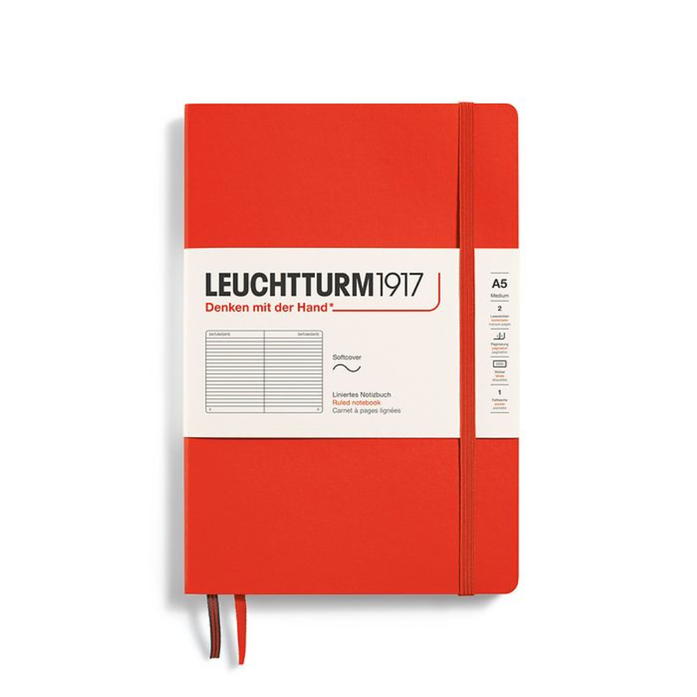 Leuchtturm1917 A5 Medium Softcover Ruled Notebook - Lobster