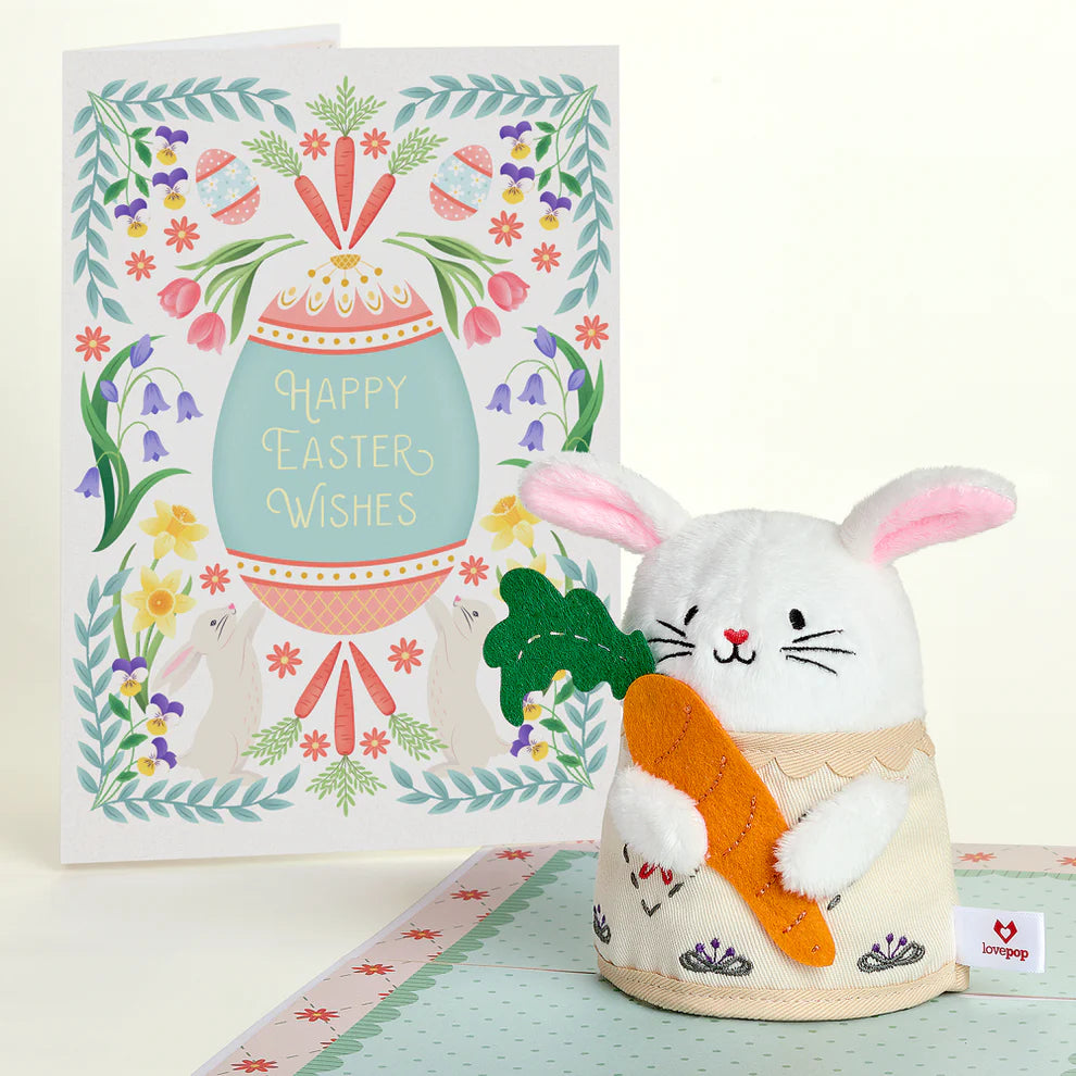 Lovepop Plushpop Card - 'Happy Easter Wishes' Bunny