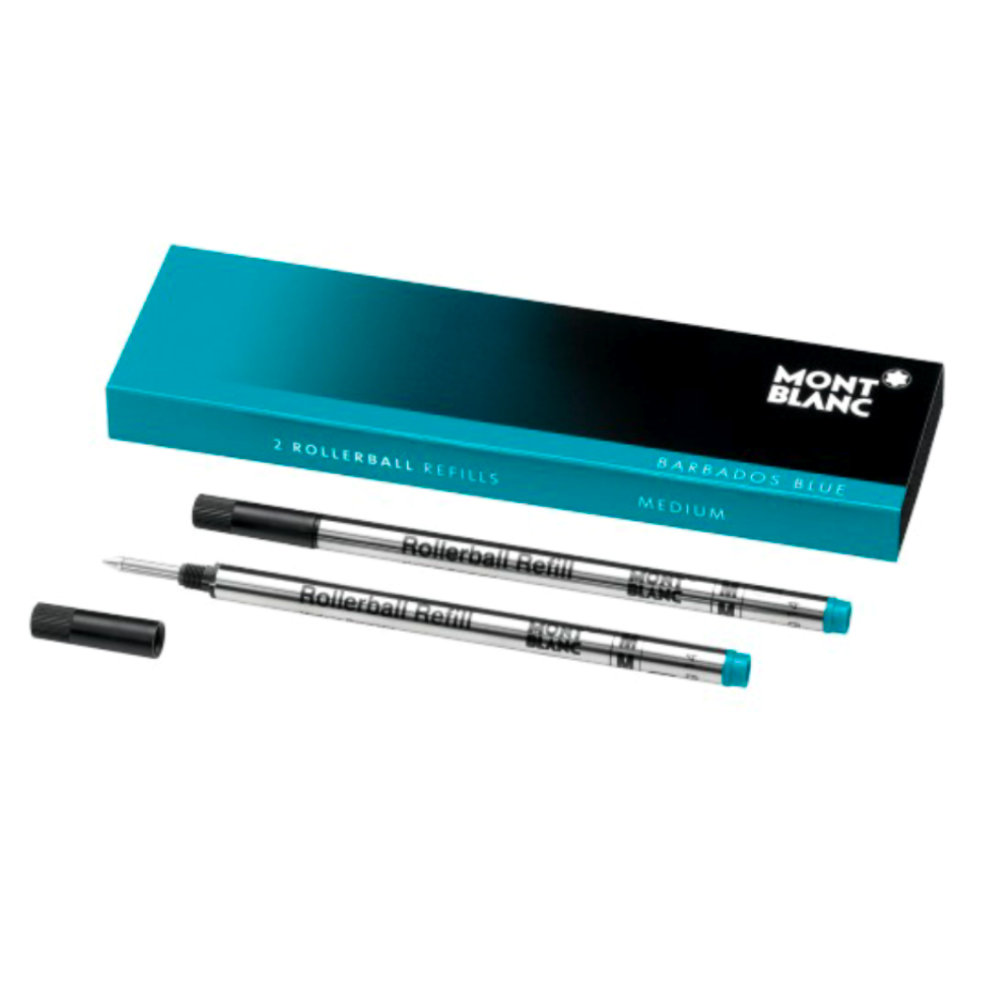 Montblanc Rollerball Refill - Barbados Blue Medium (2 ea)
