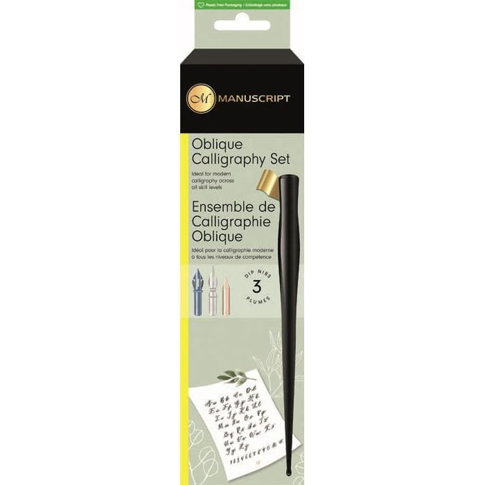 Manuscript Modern Calligraphy Oblique Dip Pen Set - Black