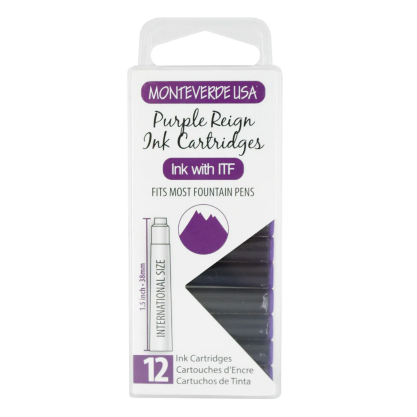 Monteverde Purple Reign Ink Cartridges (Set of 12)