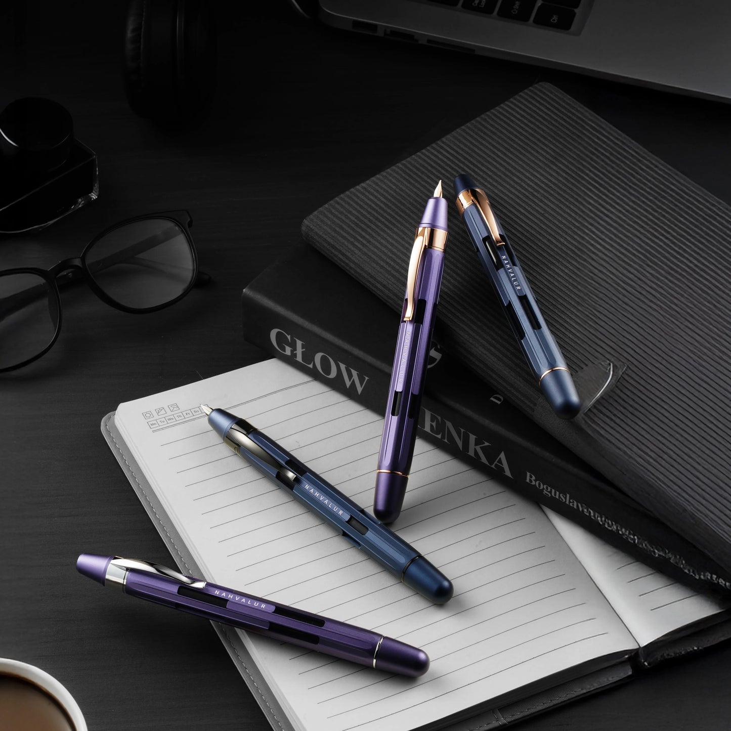 Nahvalur Eclipse Retractable Fountain Pen - Hepatizon Rose Gold