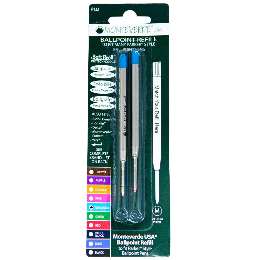 Parker Ballpoint Refill by Monteverde USA® - Turquoise Medium (2 ea)