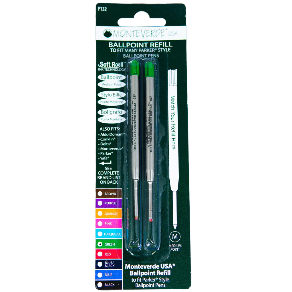 Parker Ballpoint Refill by Monteverde USA® - Green Medium (2 ea)