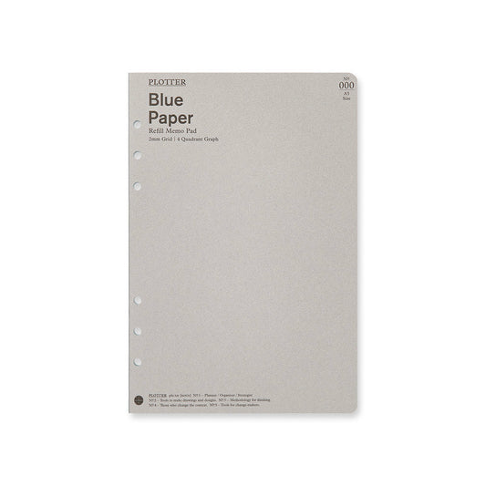 PLOTTER Refill Blue Paper 2mm Grid Quadrant Graph (80 sheets) - A5 Size