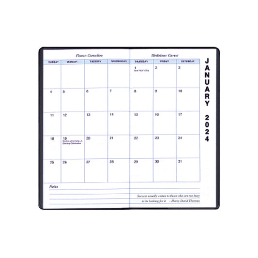 Payne 2024 Skivertex Upright Monthly Pocket Planner (3.5" x 6.5") (Assorted)