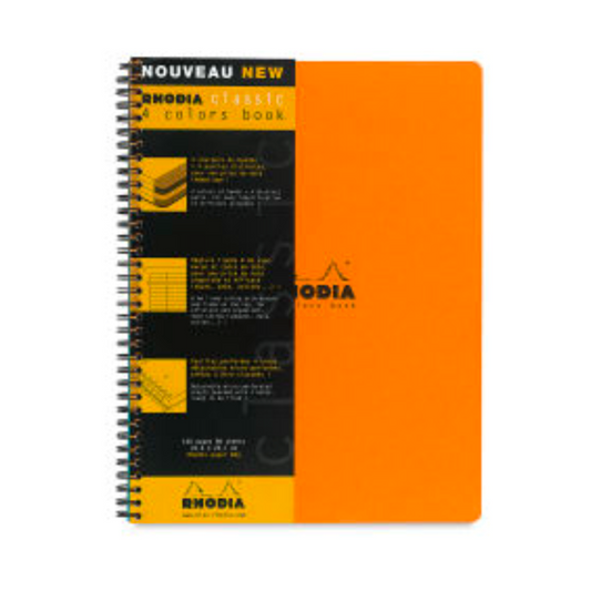 Rhodia 4-Color Wirebound Lined with Margin A4 Notebook - Orange