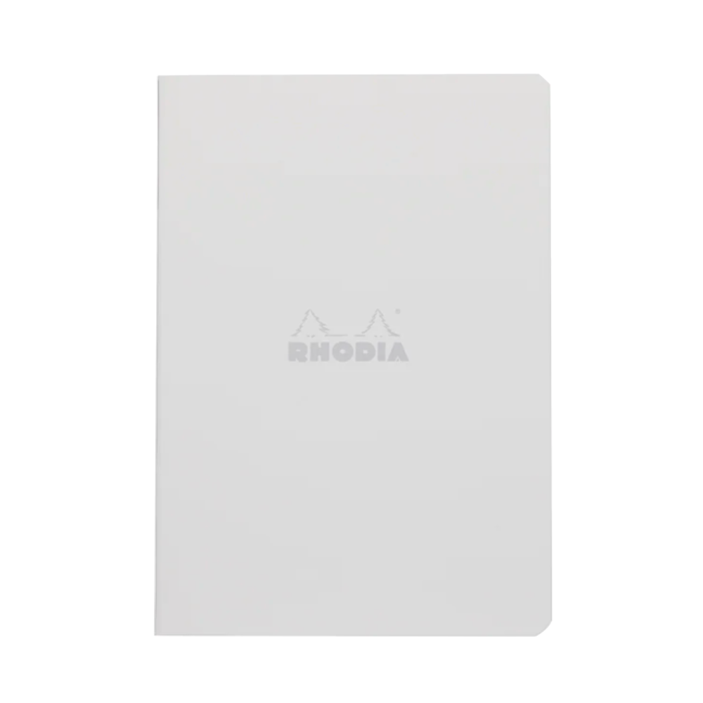 Rhodia Side Staplebound A5 Lined Notebook - Ice White