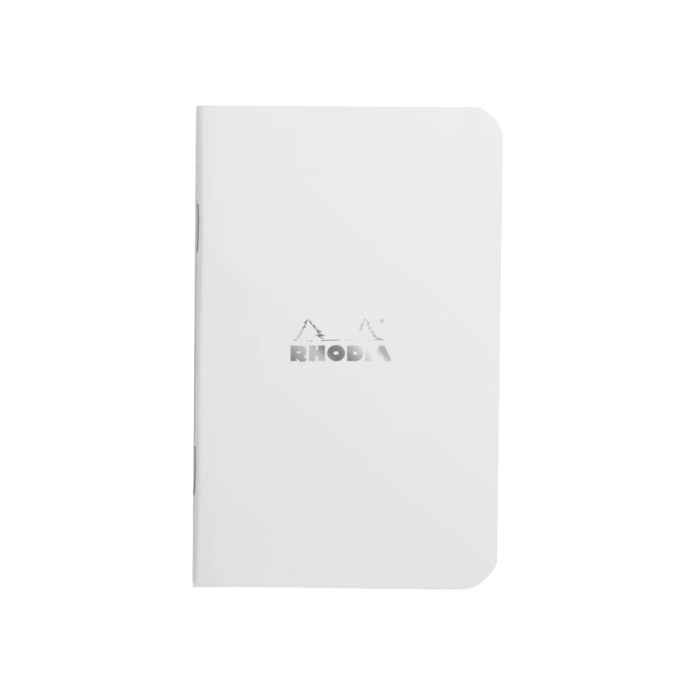 Rhodia Side-Stapled Graph Notebook A7 - Ice White