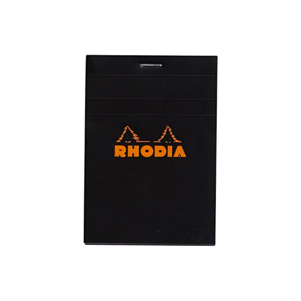 Rhodia #12 Top Staplebound Graph A7+ Notepad - Black