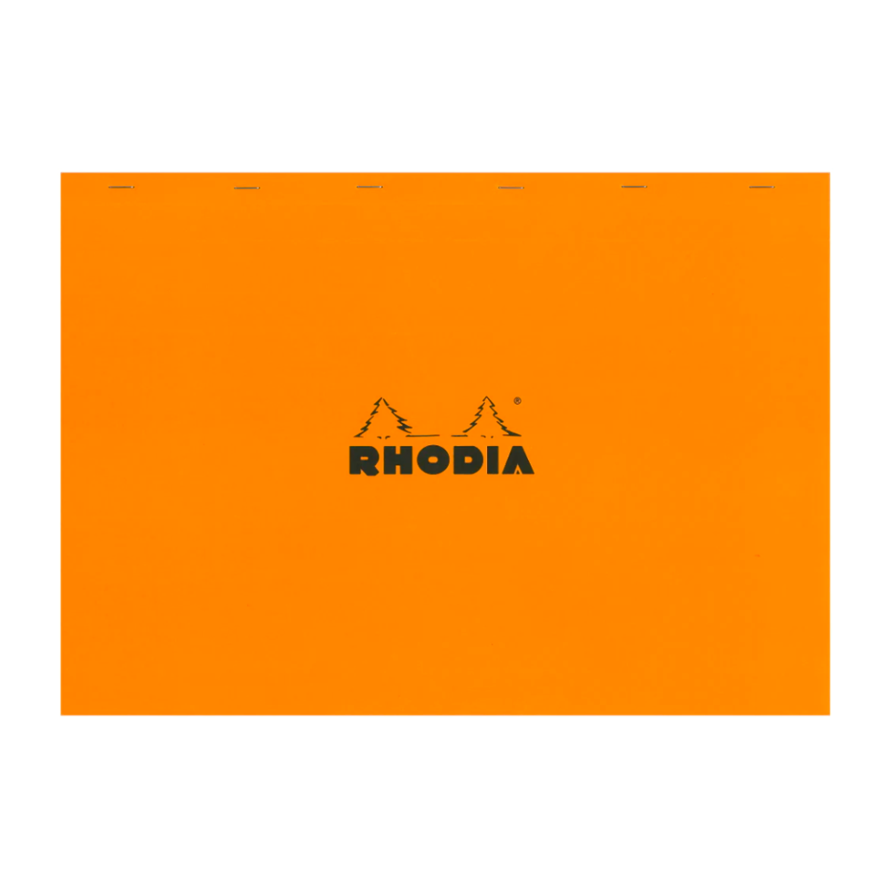 Rhodia #38 Top Staplebound Graph Notepad (16 1/2" x 12 1/2") - Orange