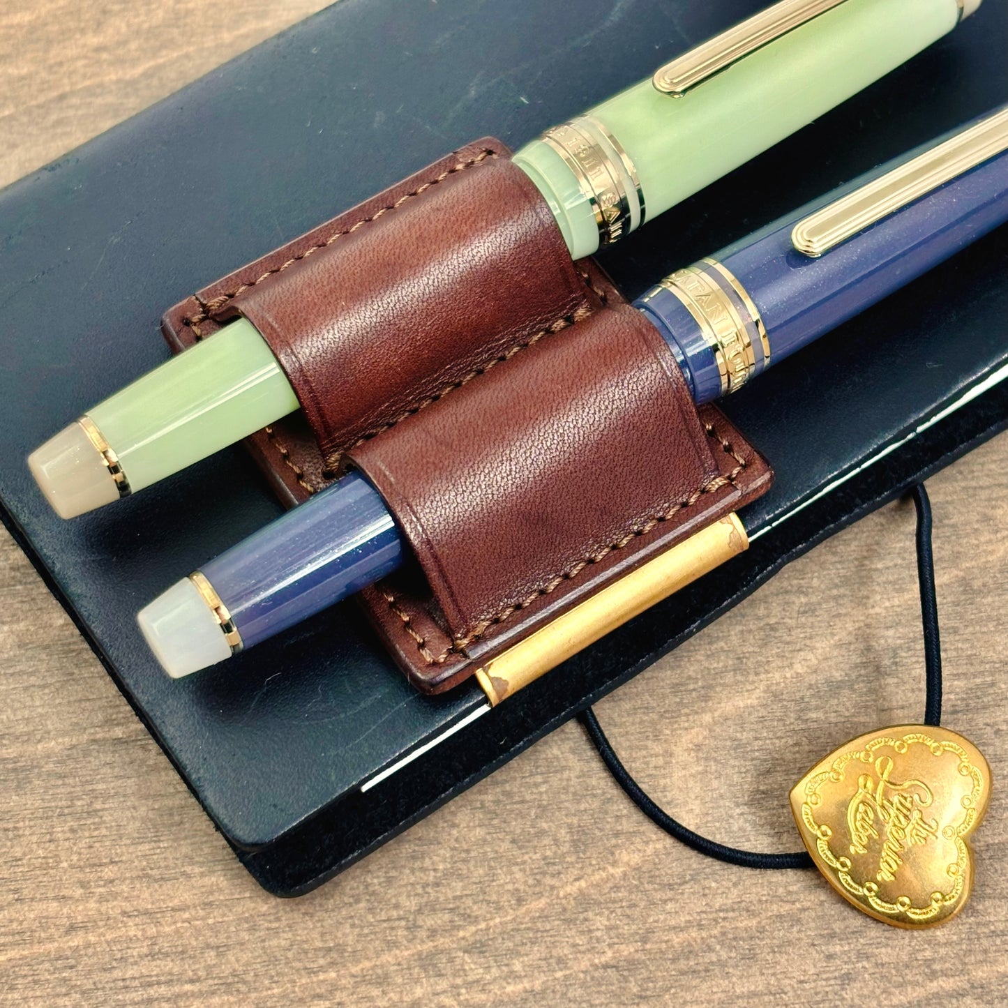 The Superior Labor Bridle Leather Two-Pen Clip Holder - Yellow