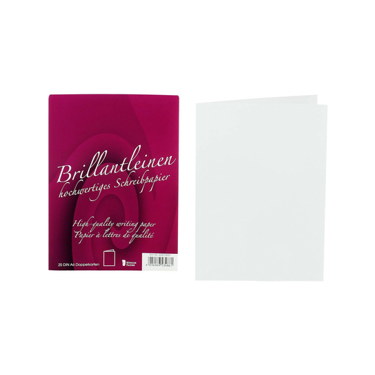 Rossler Brillanteinen A6 Cards - White
