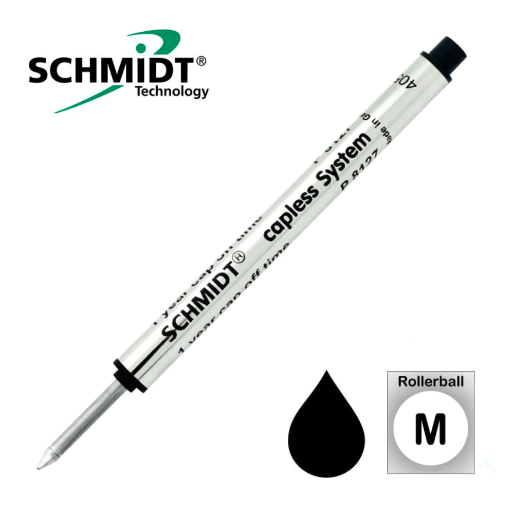Schmidt Short Capless Rollerball Refills - Black