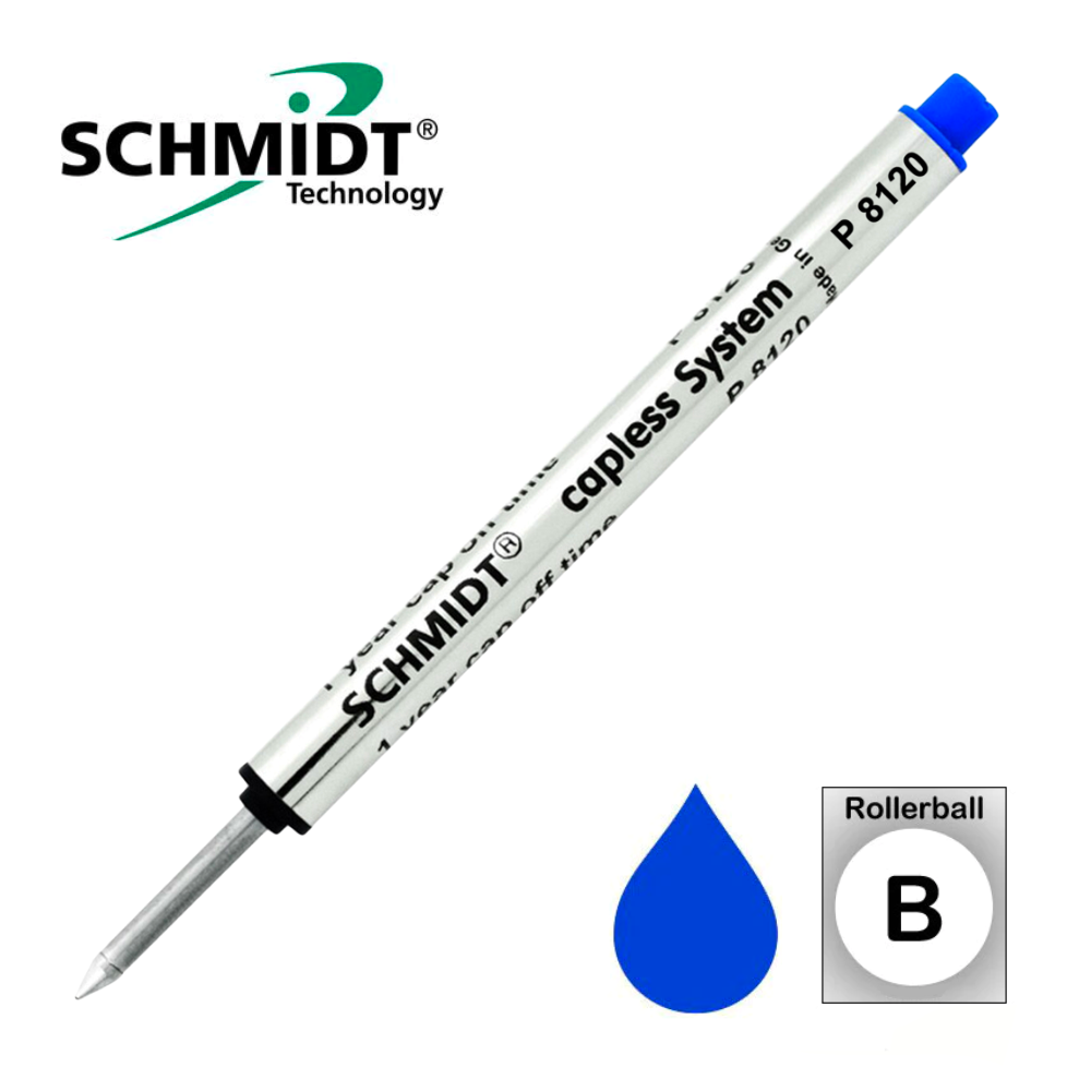 Schmidt Short Capless Rollerball Refills - Blue