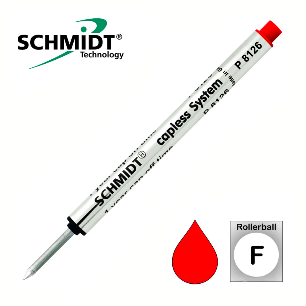 Schmidt Short Capless Rollerball Refills Red - Main Image