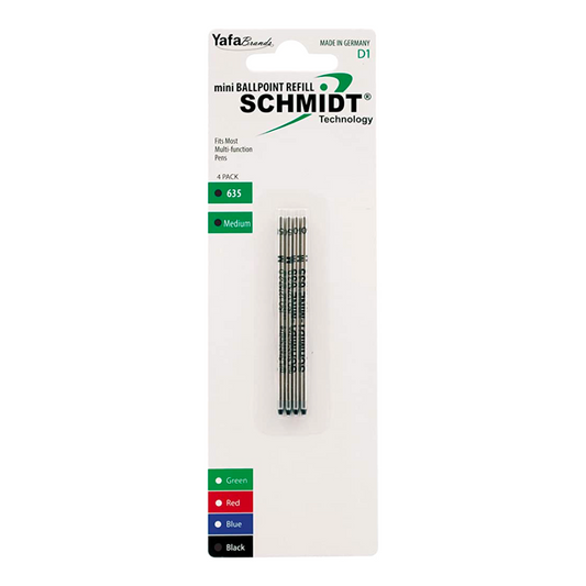 Schmidt Mini D1 Ballpoint Refills Black Medium (Pack of 4)