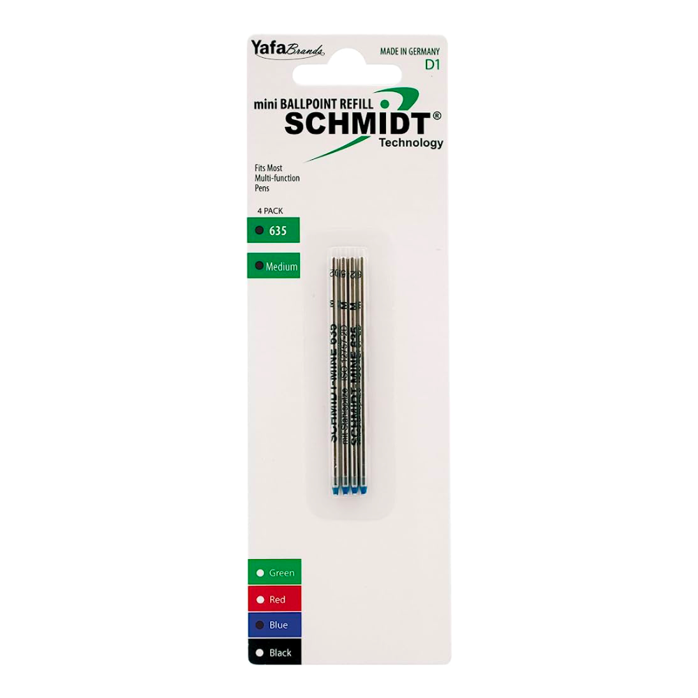 Schmidt Mini D1 Ballpoint Refills Blue Medium (Pack of 4)