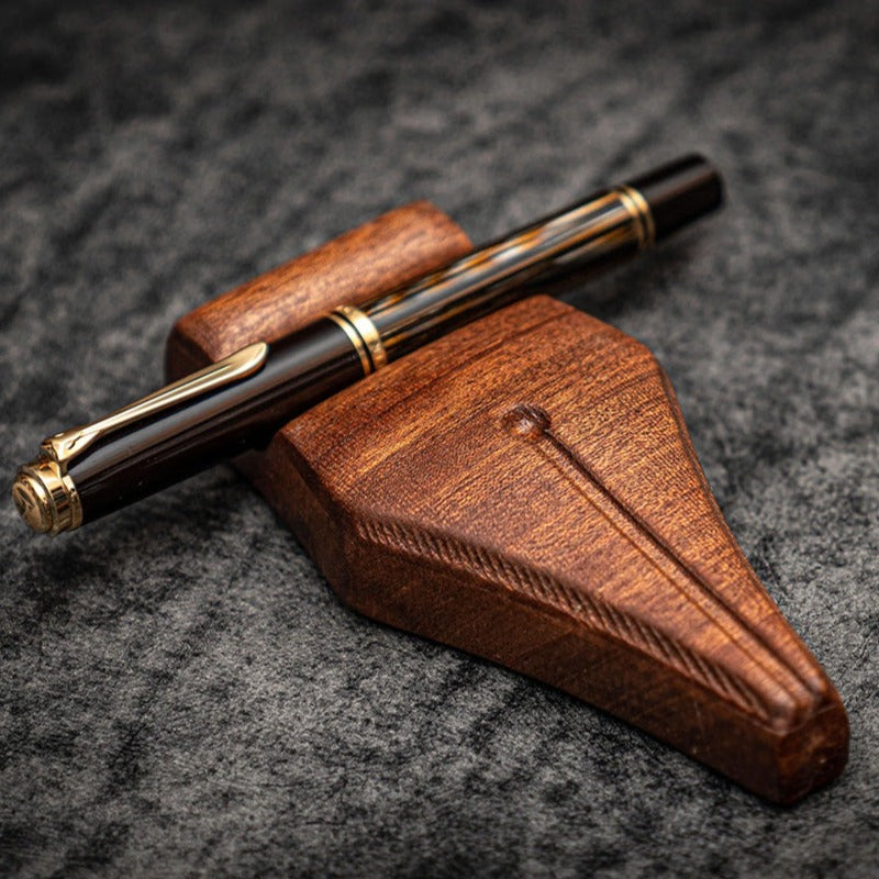 Galen Leather Co. The Nib Rest Wooden Pen Stand Mahogany Dromgoole