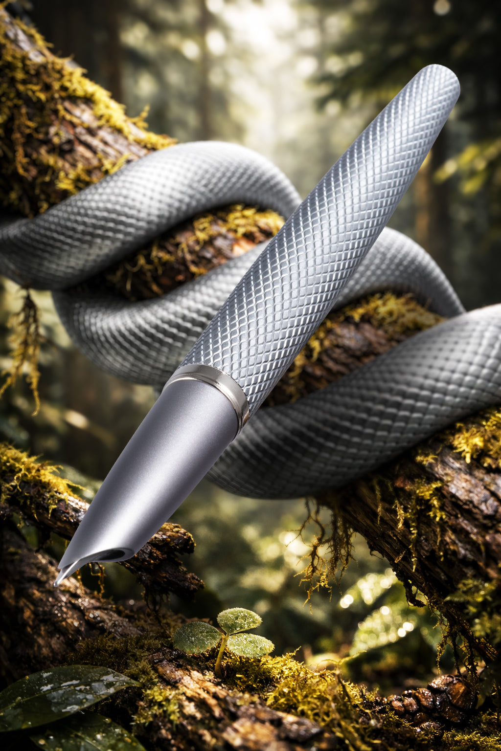 Diplomat Viper Fountain Pen - Silver Guilloche