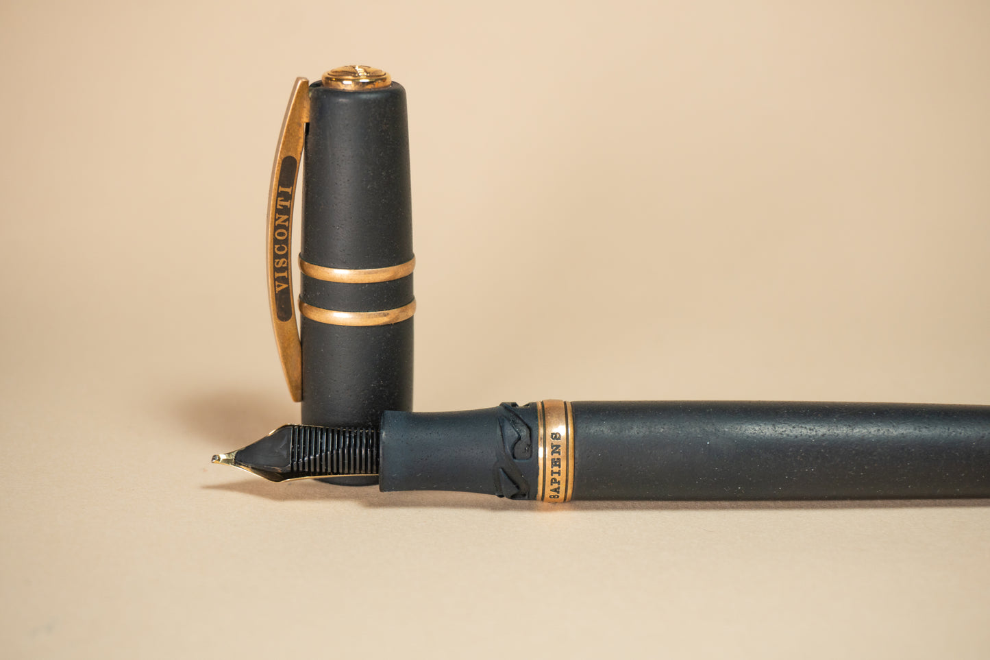Pre-Owned Visconti Homo Sapiens Lava Bronze Age - 23k Custom Ground Oblique Broad