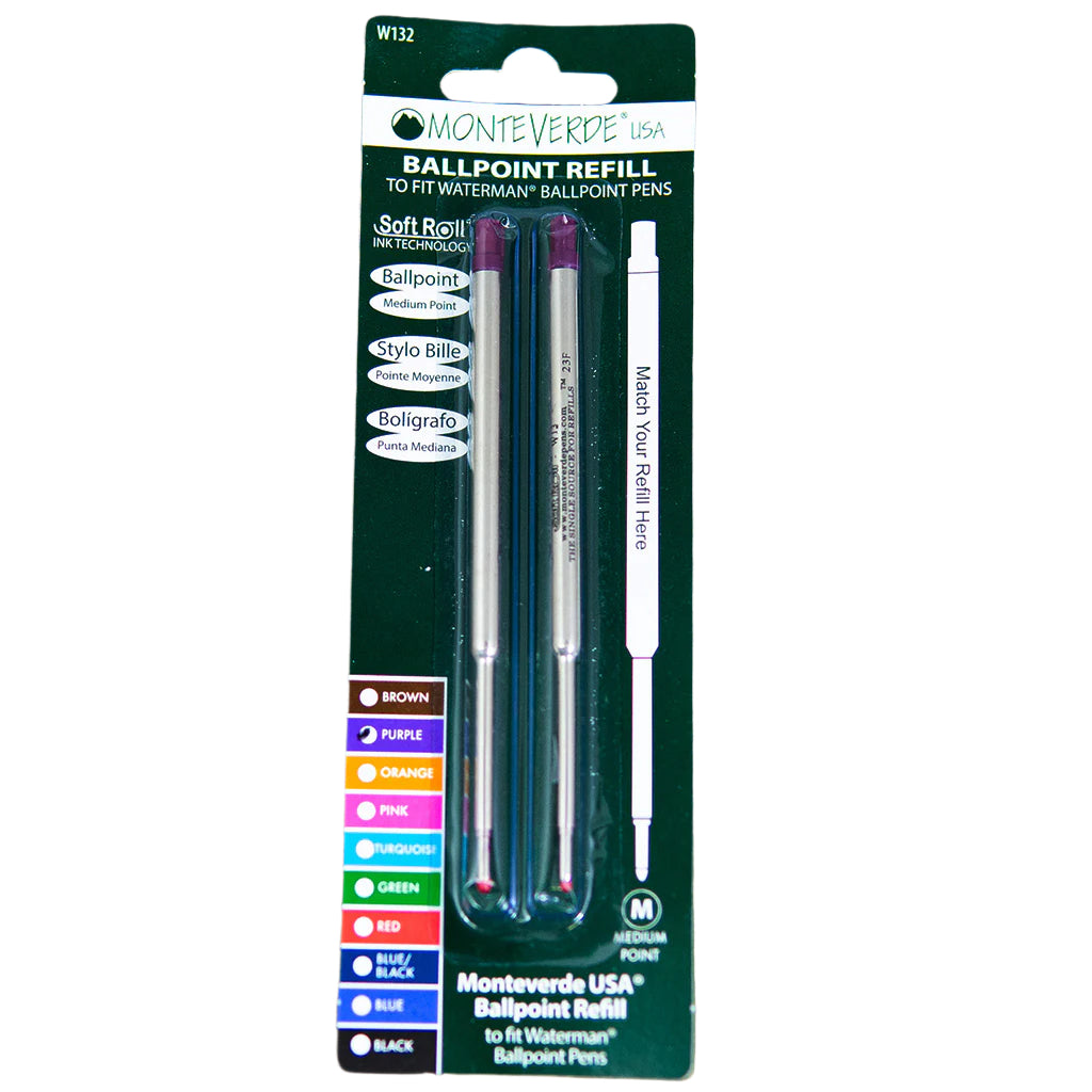 Waterman Ballpoint Refill by Monteverde USA® - Purple Medium (2 ea)