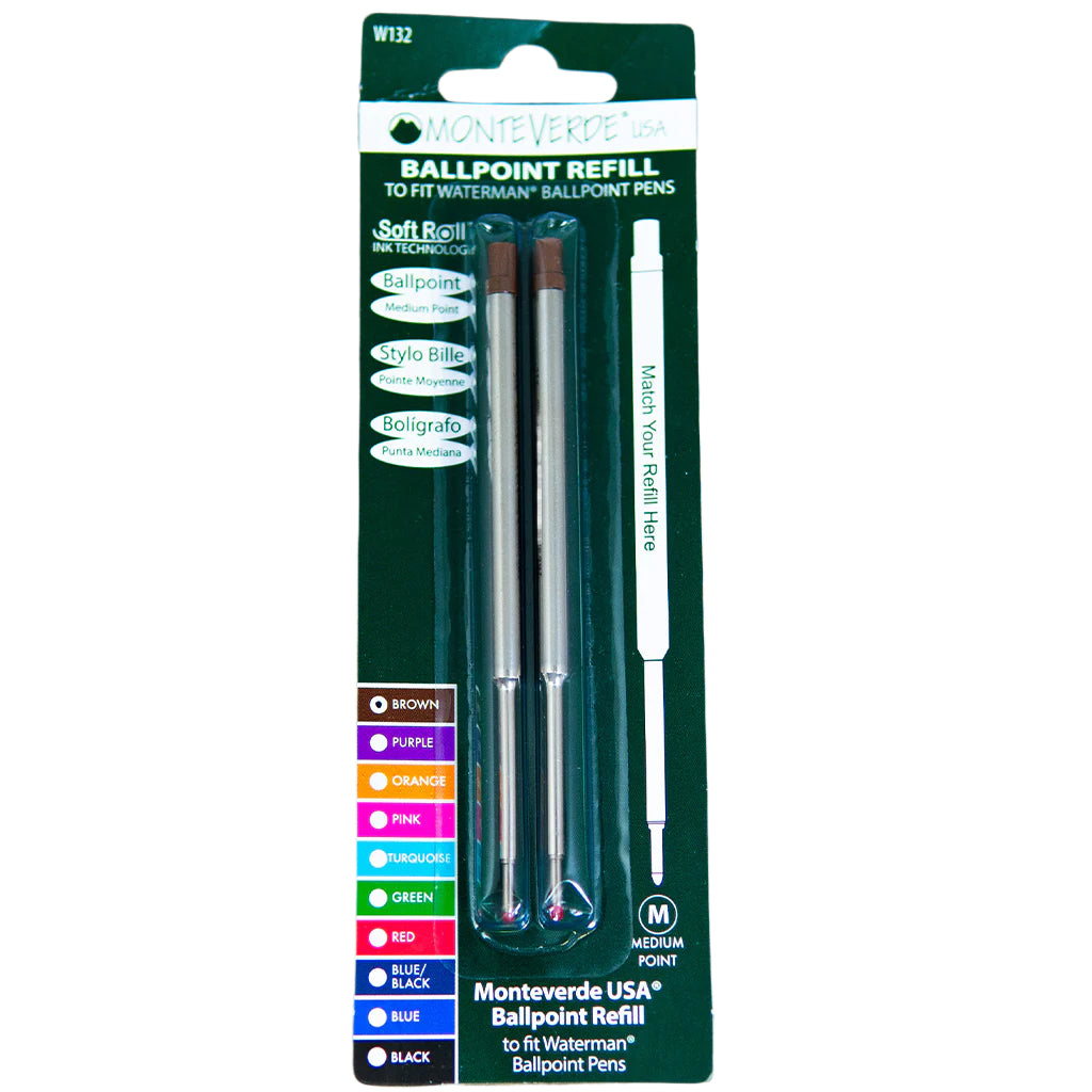 Waterman Ballpoint Refill by Monteverde USA® - Brown Medium (2 ea)