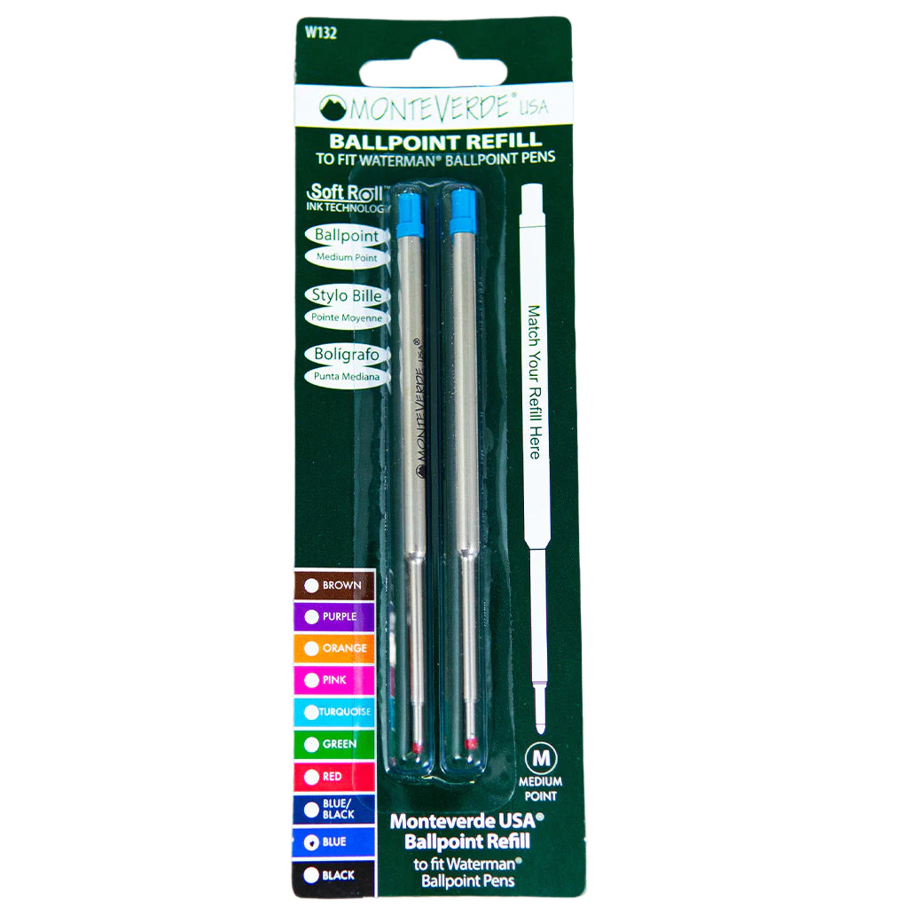 Waterman Ballpoint Refill by Monteverde USA® - Blue Medium (2 ea)