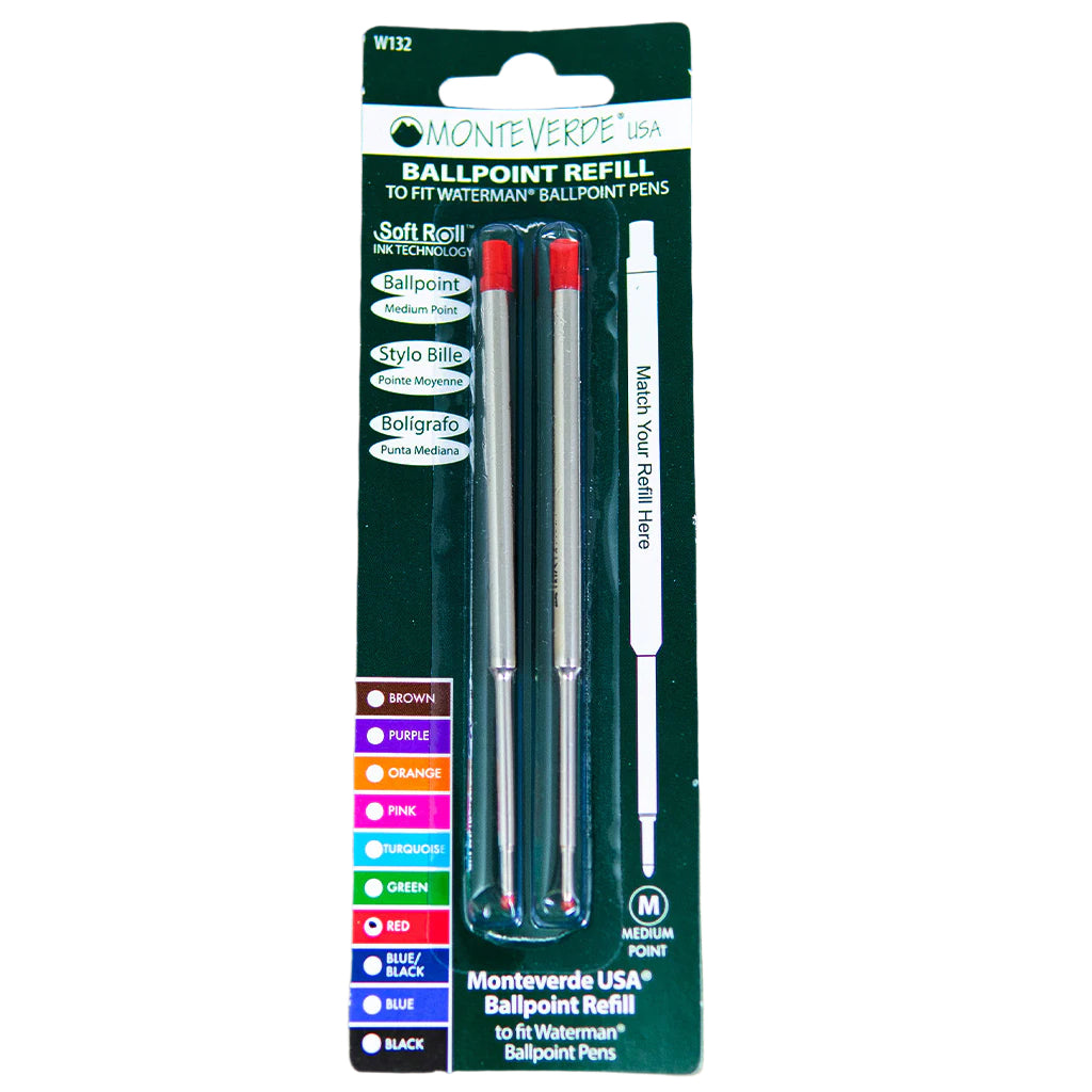 Waterman Ballpoint Refill by Monteverde USA® - Red Medium (2 ea)