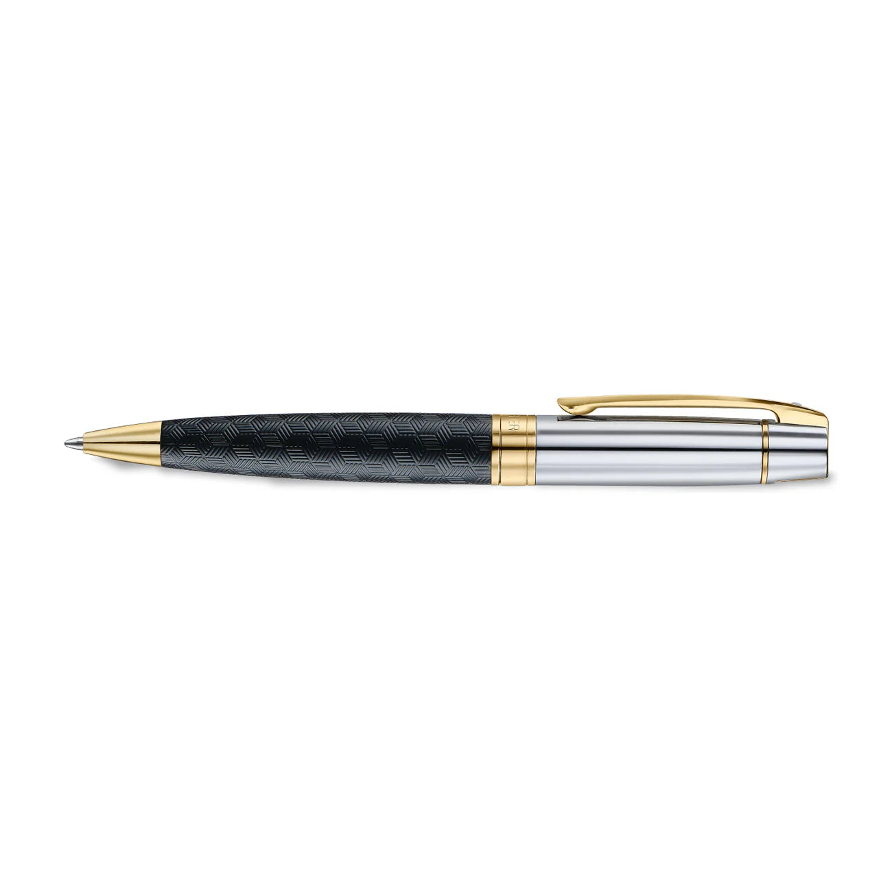 Sheaffer 300 Ballpoint - Engraved Black with Chrome Cap and Gold Trims