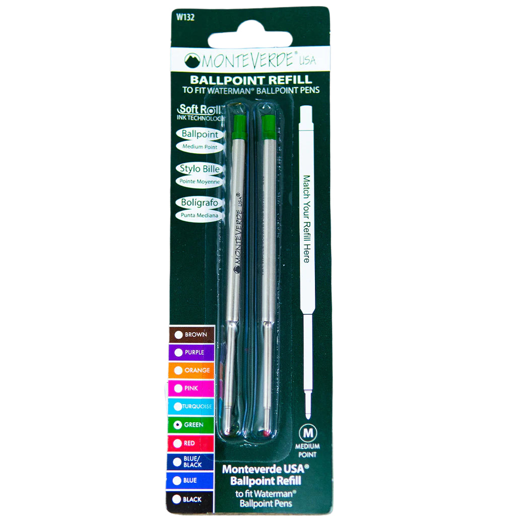 Waterman Ballpoint Refill by Monteverde USA® - Green Medium (2 ea)