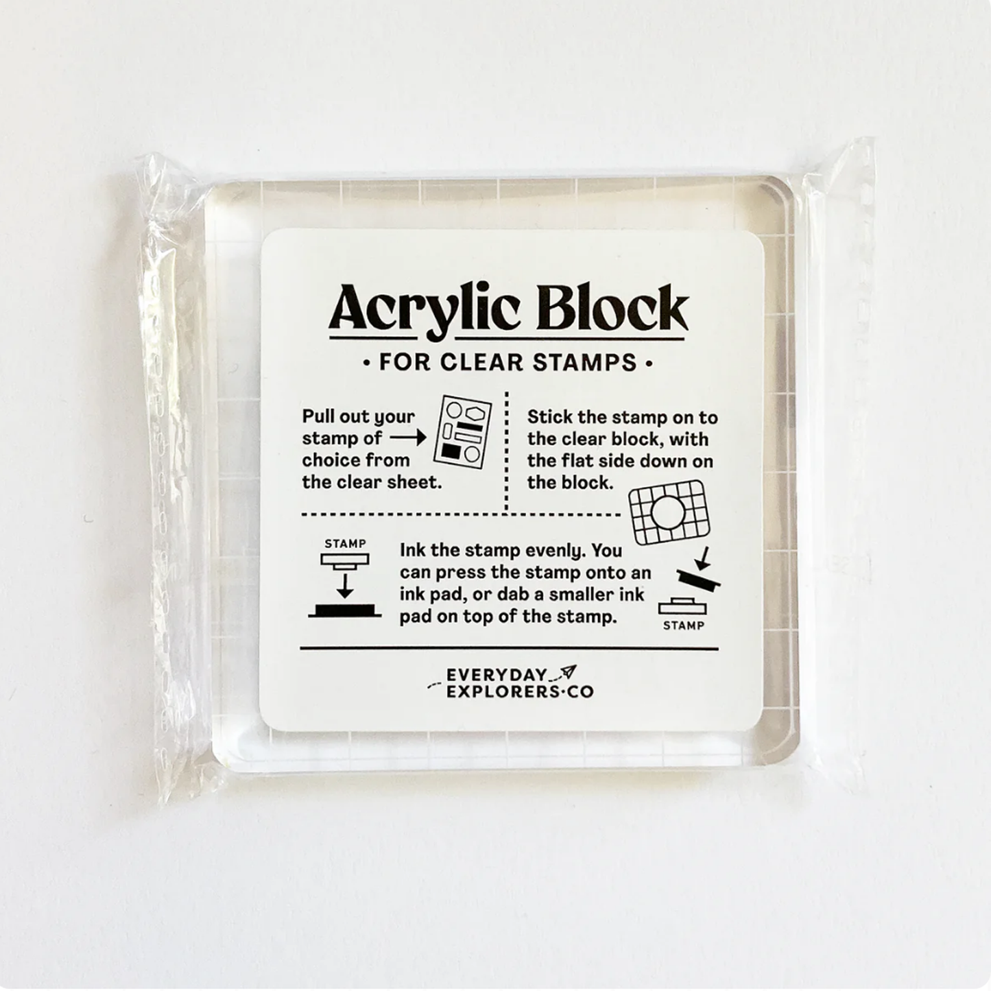 Everyday Explorers Co 3x3 Clear Acrylic Block