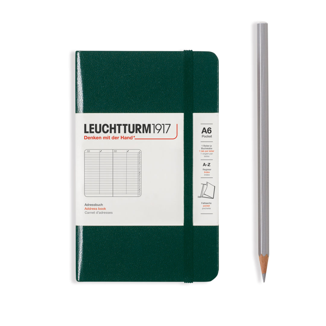 Leuchtturm1917 A6 Pocket Hardcover Address Book - Forest Green