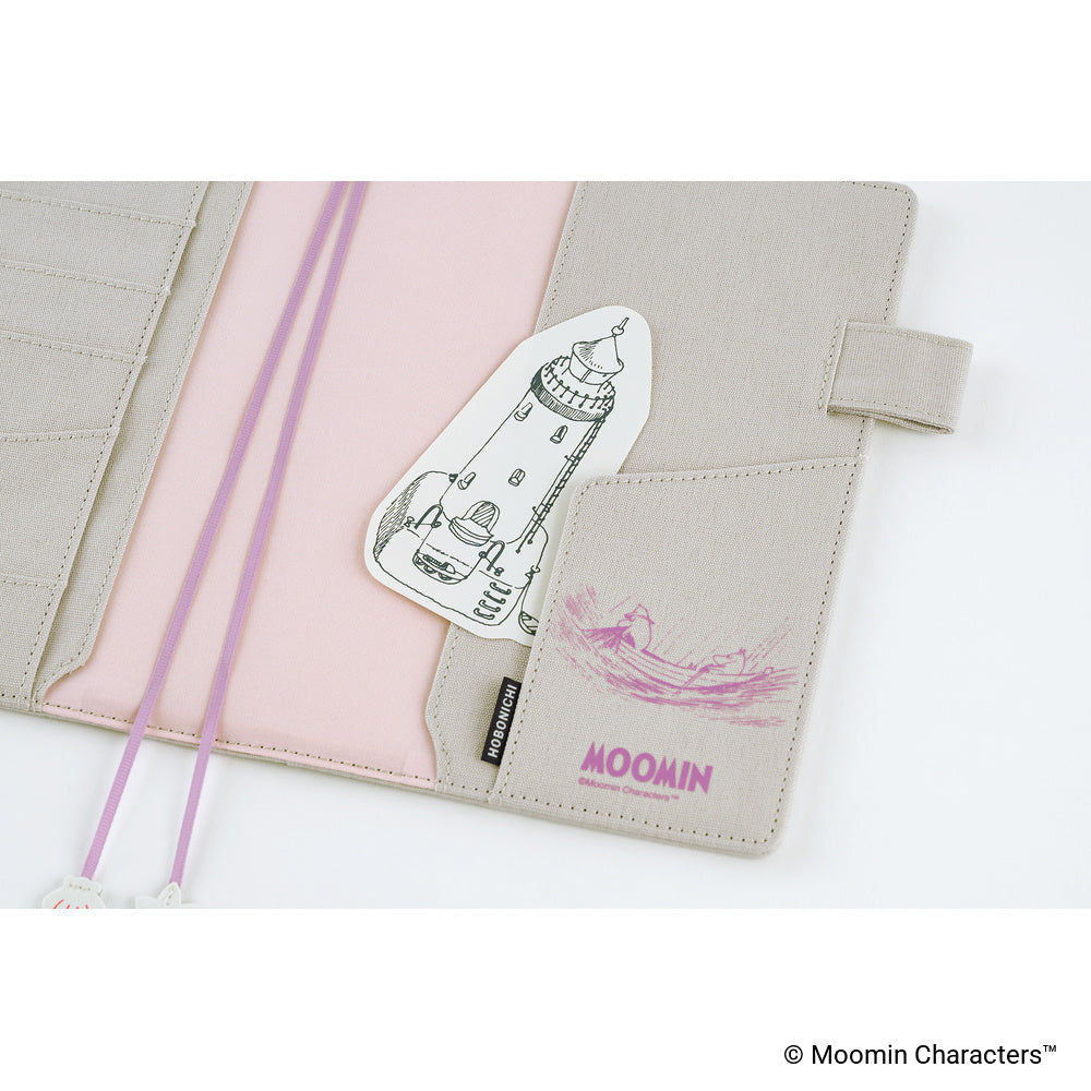 Hobonichi A5 Cousin Cover Only - Moomin: My Yard (Pink Gray)