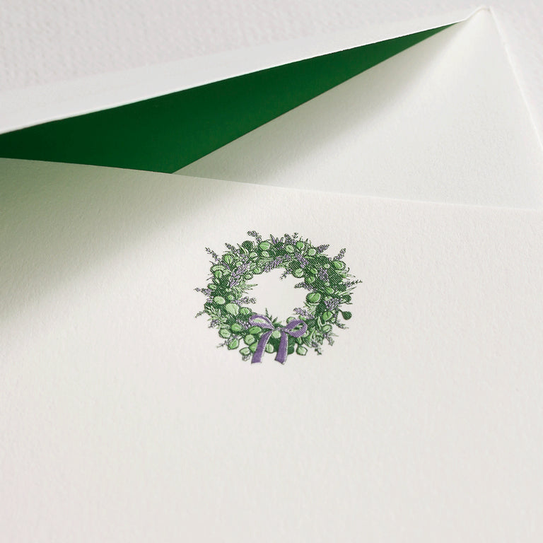 Crane Eucalyptus Wreath Card (10 ea)