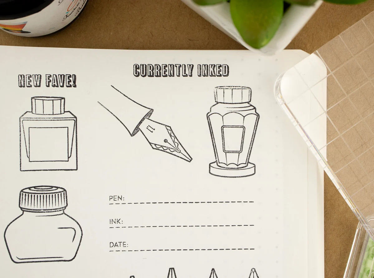 Well Appointed Desk Clear Stamp Set - Nibs & Ink (16 Stamp Designs)