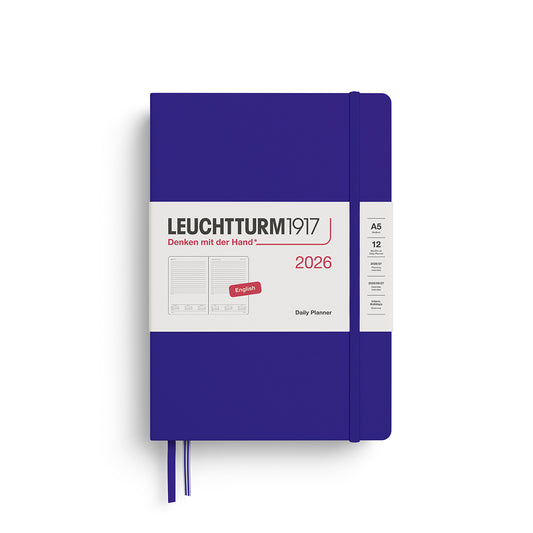 Leuchtturm1917 2026 A5 Medium Hardcover Daily Planner - Ink