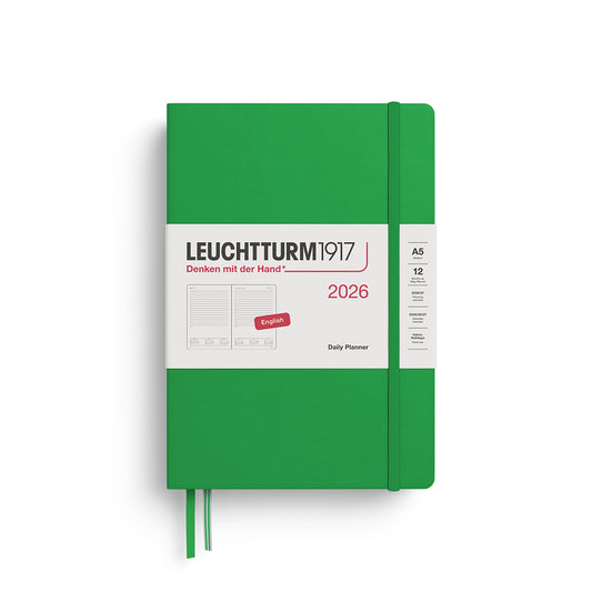 Leuchtturm1917 2026 A5 Medium Hardcover Daily Planner - Spring Leaf