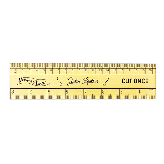 Galen Leather Co. Vintage Inspired Brass Ruler - Imperial and Metric Measurements